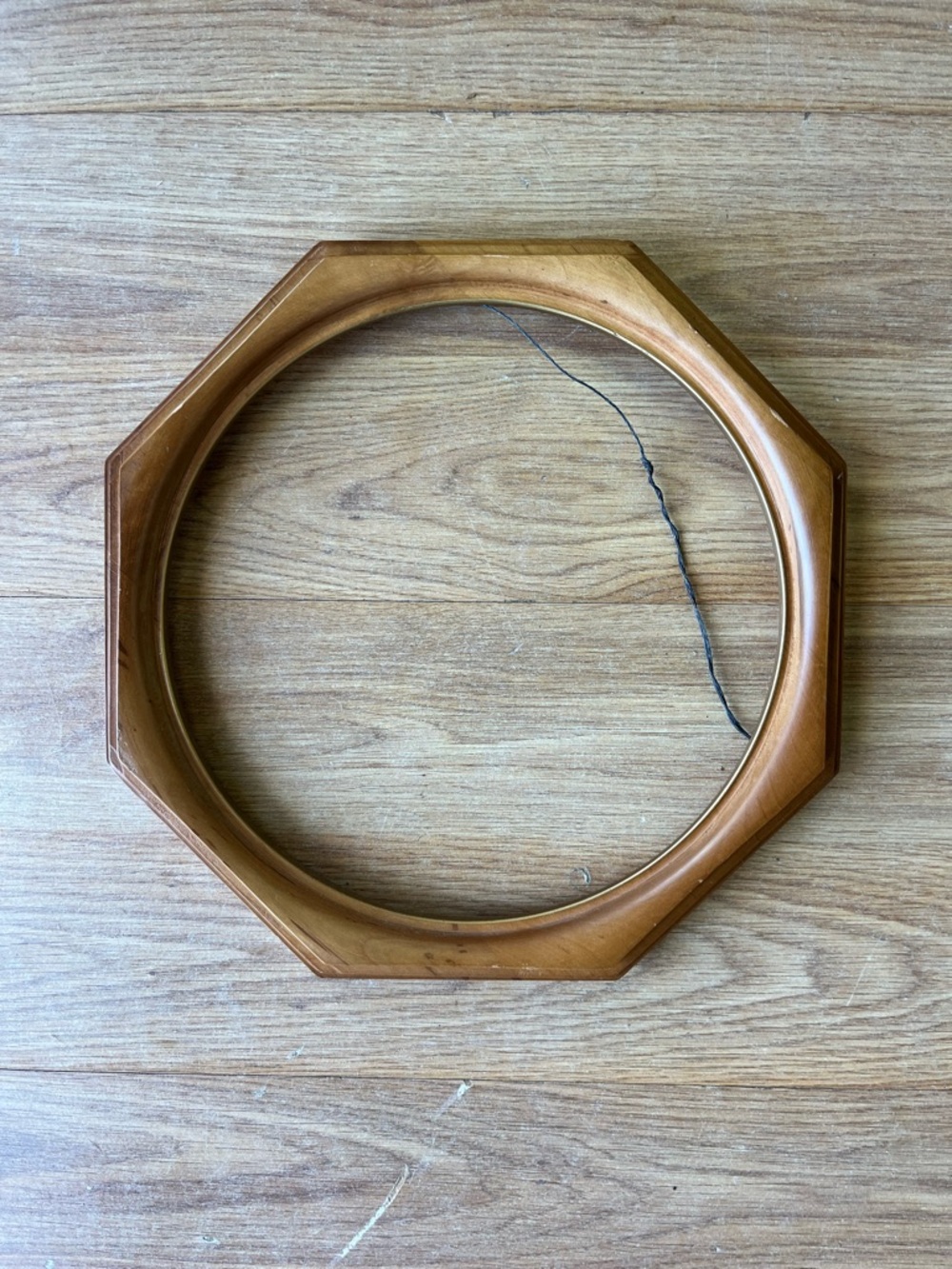 Vintage Octagon Wood Picture Photo Plate Frame